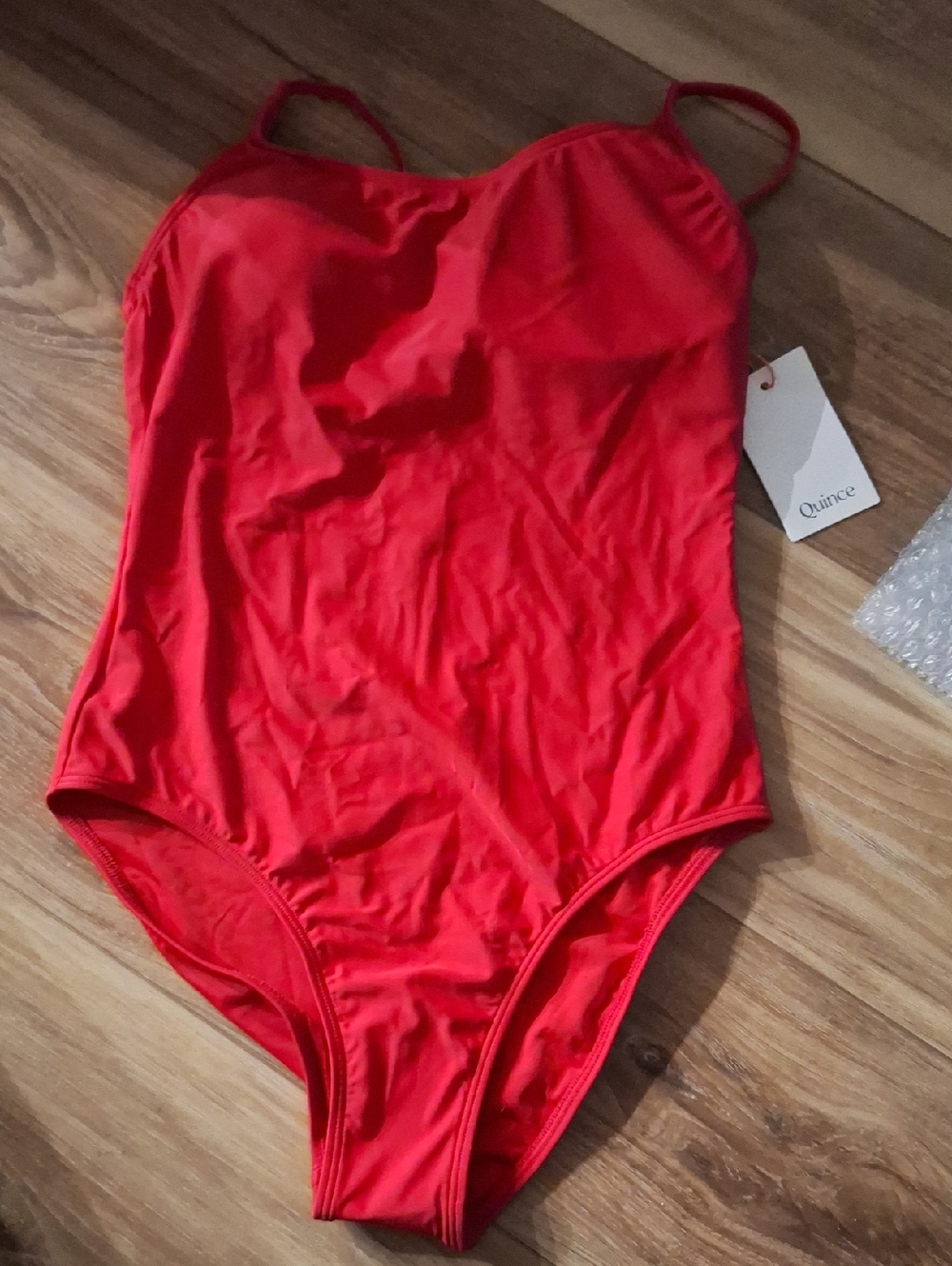 Quince Italian Cami One-Piece Swimsuit Cherry S NWT - Picture 2 of 4